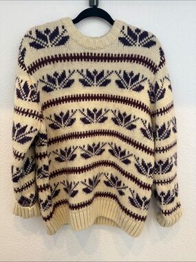 Topman Wool Cream Crewneck Sweater Size M